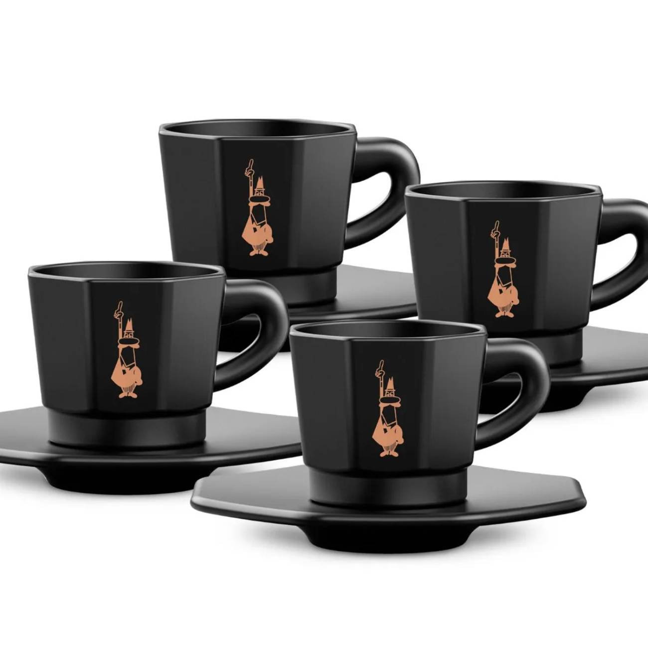 Bialetti Perfetto Moka black set 4 espresso šoljice