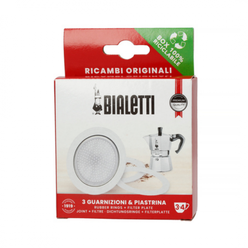 Bialetti rezervni deo Set 3 gumene zaptivke i 1 filter sito za 3/4 šolj.