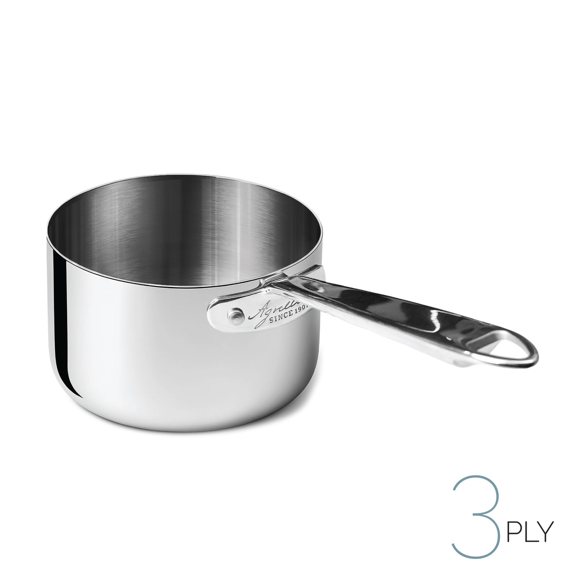 Agnelli šerpa sa drškom — Aluinox 3-Ply sjajni 1907 (inox drška)