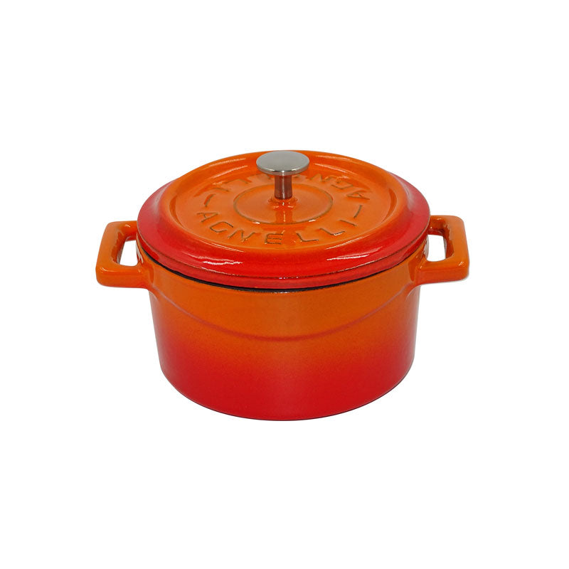Agnelli mini okrugla kokota sa poklopcem — liveno gvožđe Slowcook